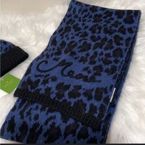 Kate Spade Navy and Black Patterned Scarf